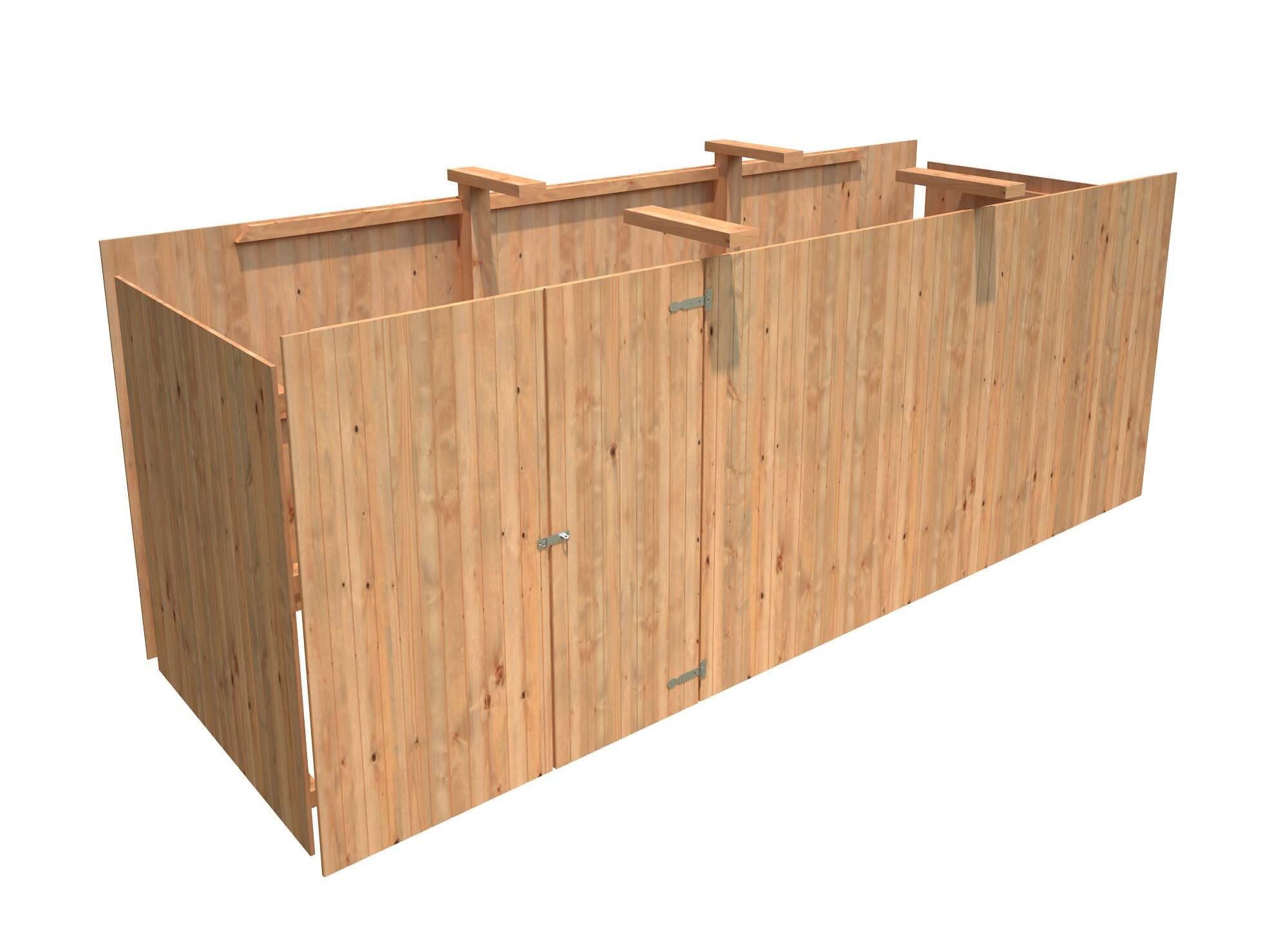 Palmako 102786 Förråd inv. 10,9 m², till Karl 101038, brun, impr.