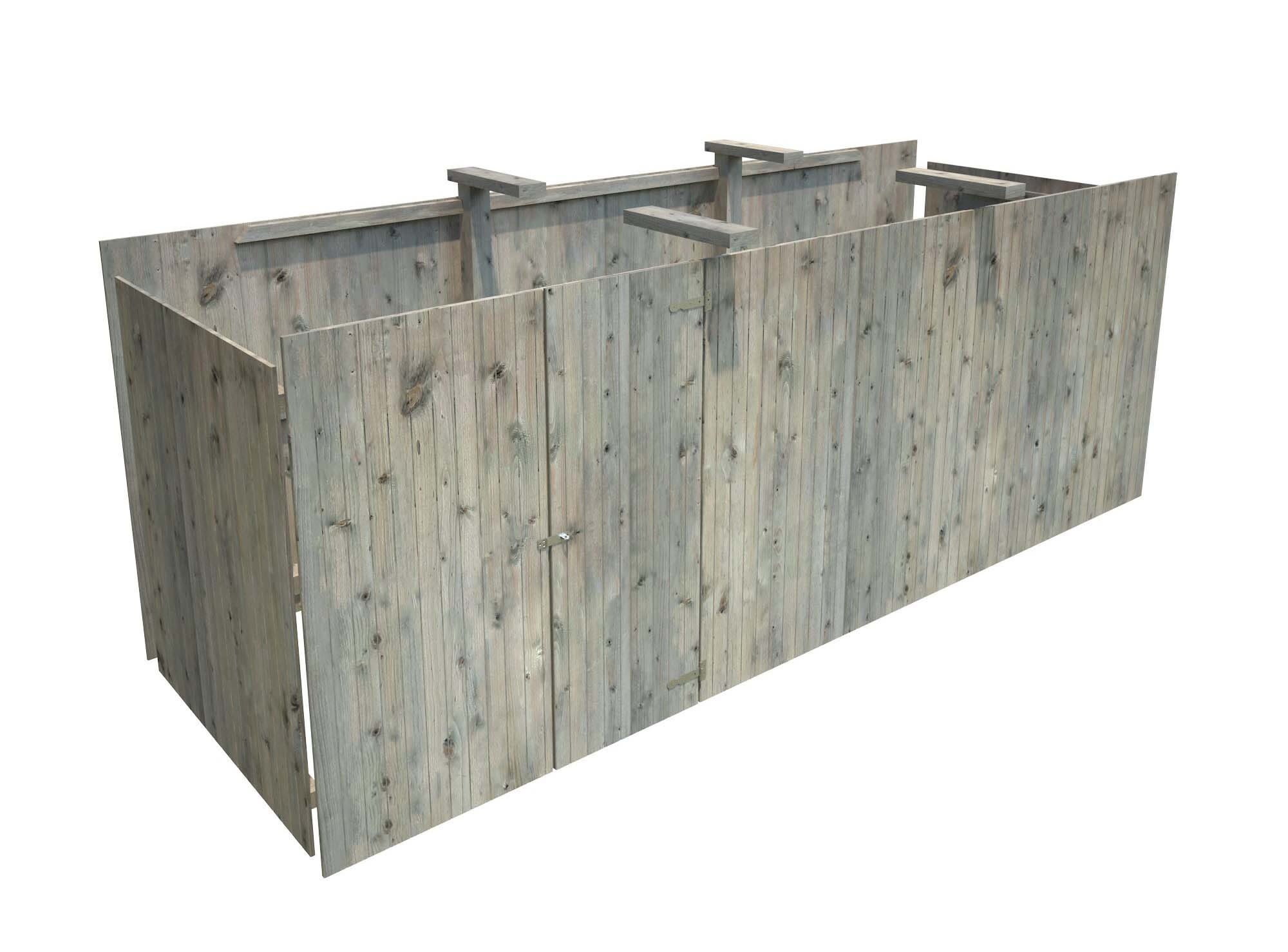 Palmako 102788 Förråd inv. 10,9 m², till Karl 101040, grå, impr.