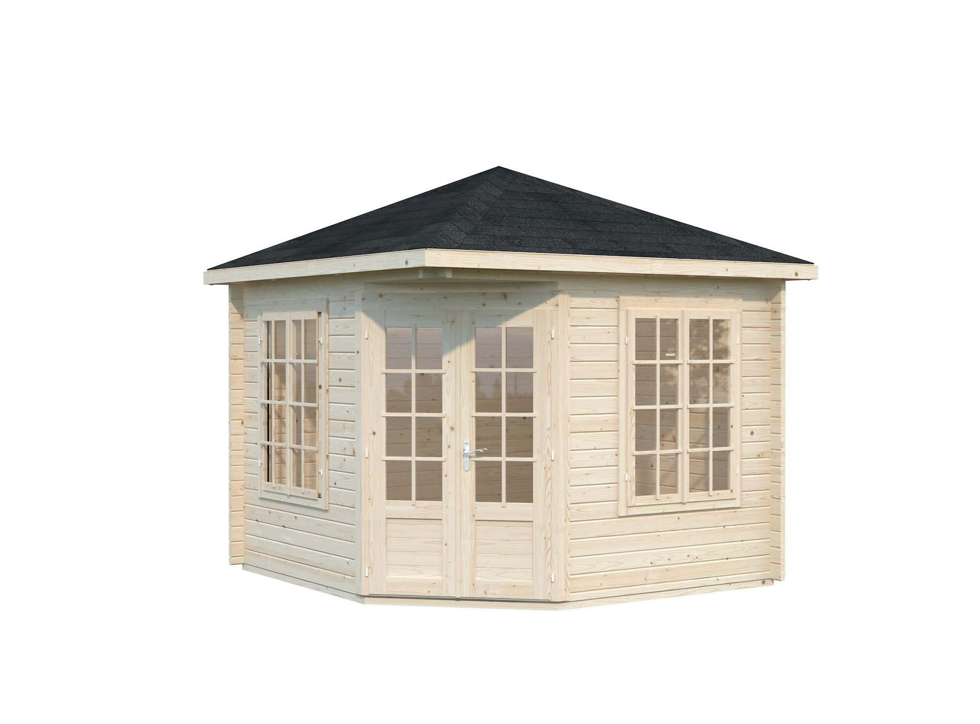 Palmako Melanie Lusthus 7,8 m²/inv. 6,9 m², med 44 mm vägg,, impr. natur