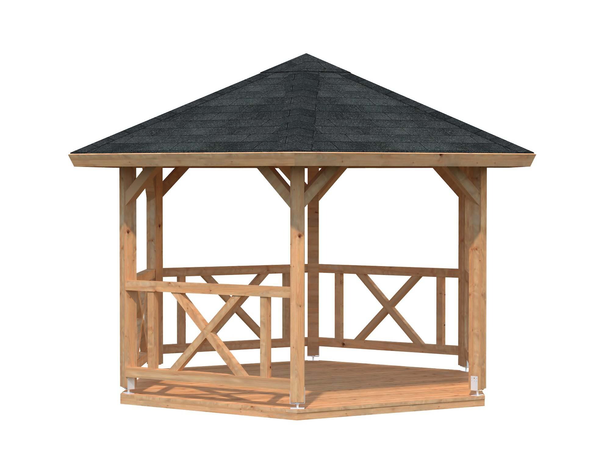 Palmako Betty Paviljong 9,9 m², utan golv, brun, impregnerad