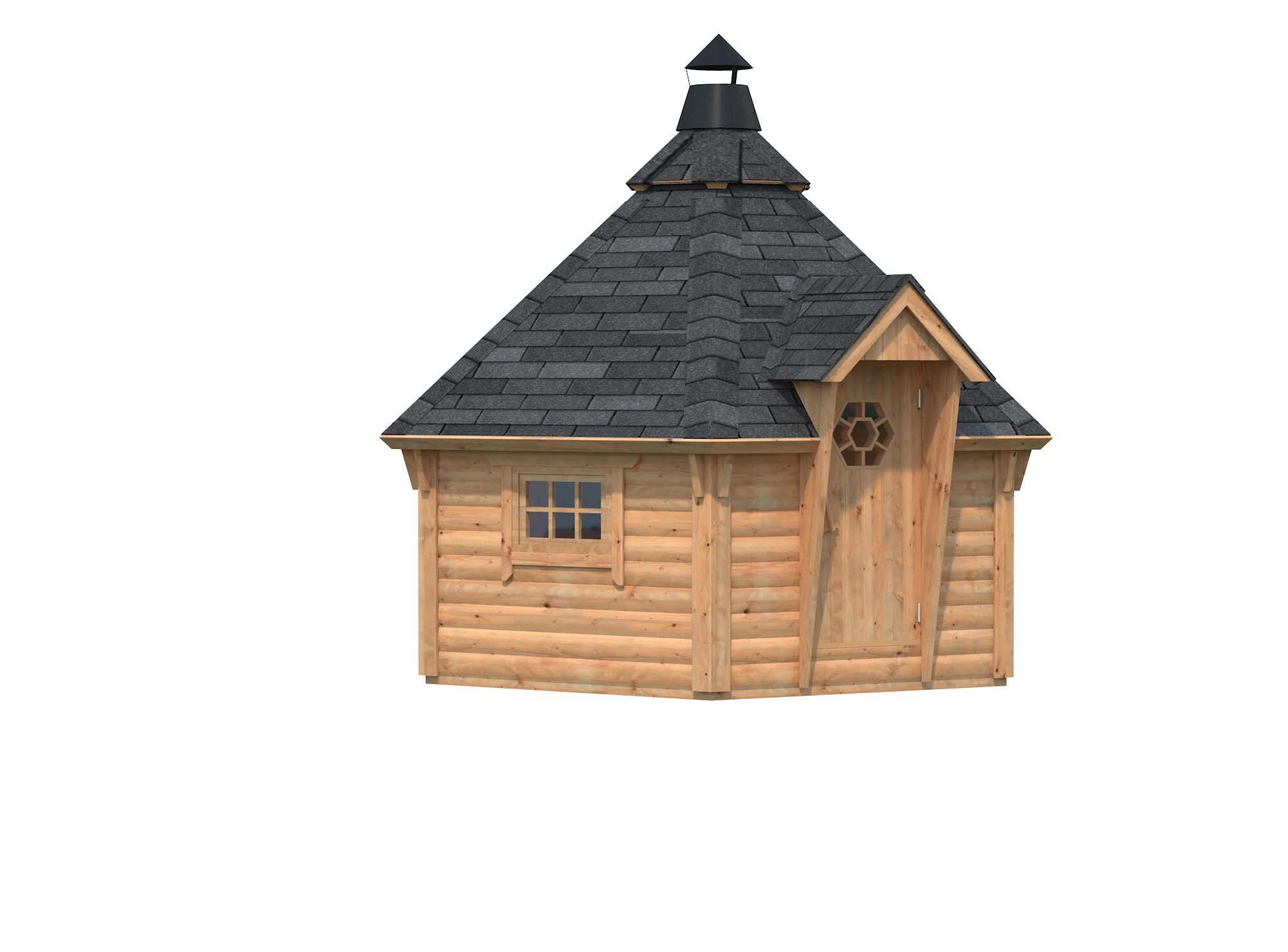 Palmako Eva Grillkåta 9,2 m²/inv. 8,7 m², brun impregnerad
