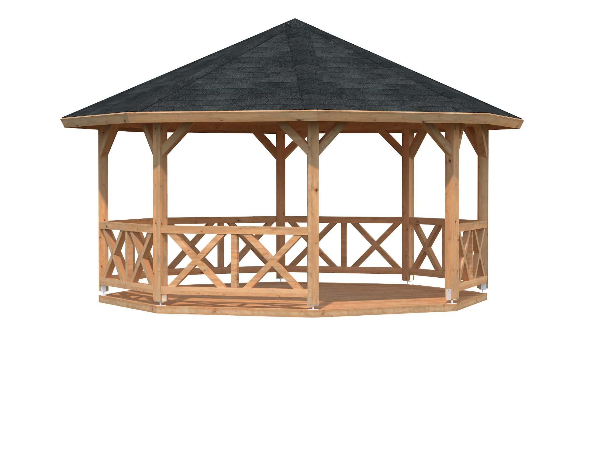 Palmako Betty Paviljong 18 m², utan golv, brun, impregnerad