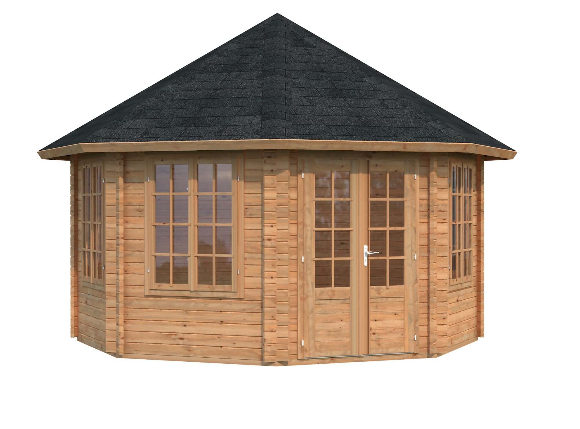 Palmako Hanna Lusthus 14,7 m²/inv. 14,1 m², brun impregnerad