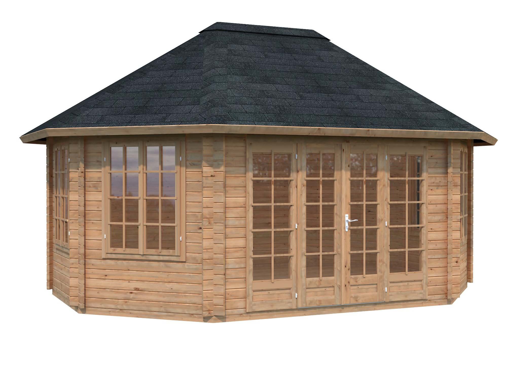 Palmako Hanna Lusthus 21 m²/inv. 20,3 m², brun impregnerad