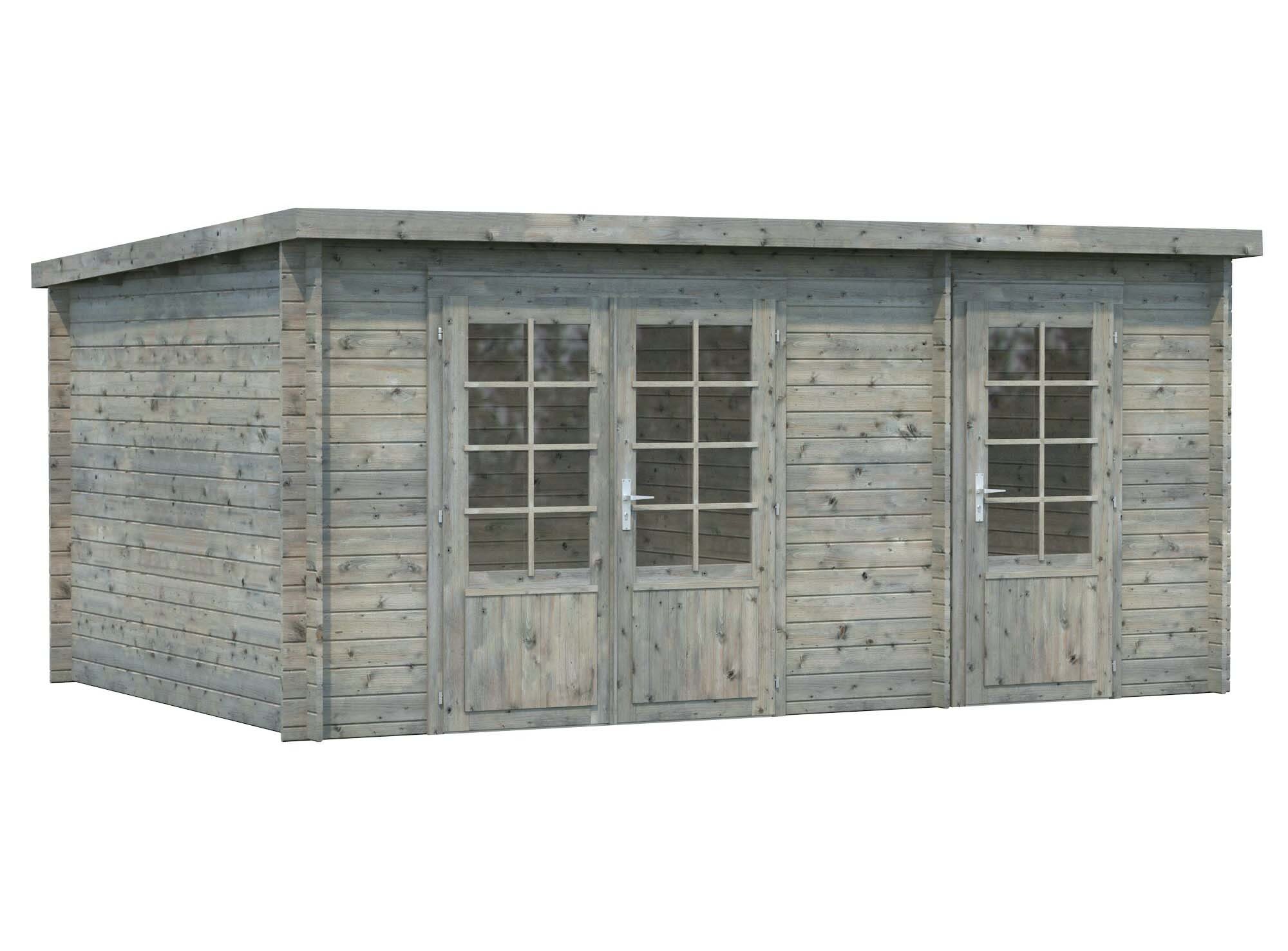 Palmako Ella Stuga 13,5 m²/inv. 13,1 m², utan golv, grå, impr.