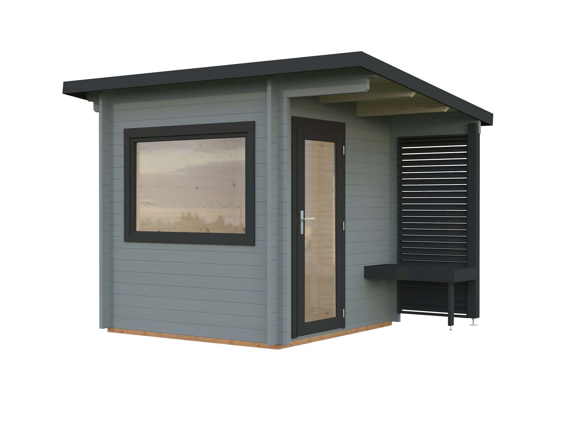 Palmako Sanna Bastu 4,4 m², Invändig 4,1 m², ljusgrå + antracit