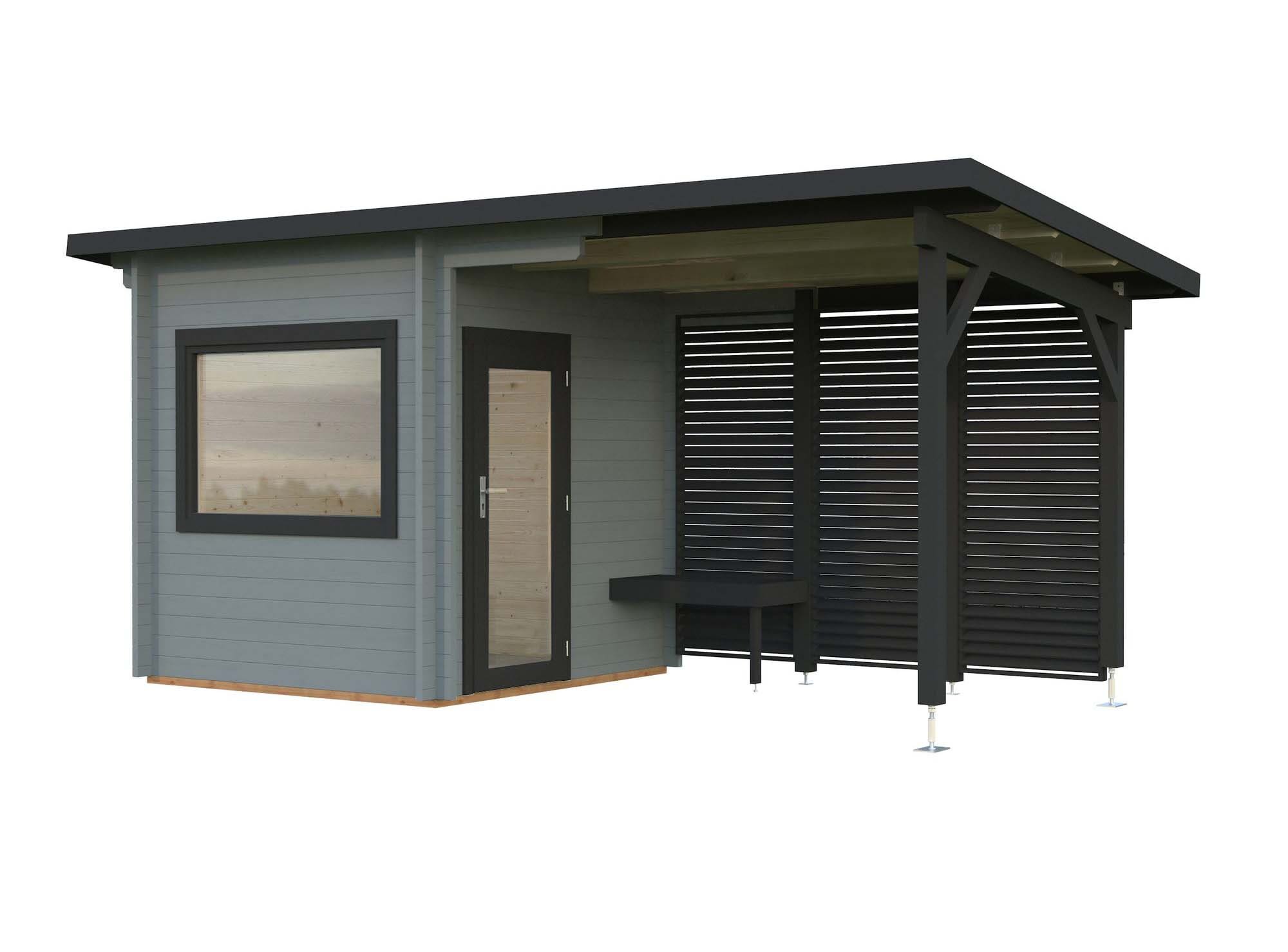 Palmako Sanna Bastu 10,5 m², Invändig 4,1  m², ljusgrå + antracit