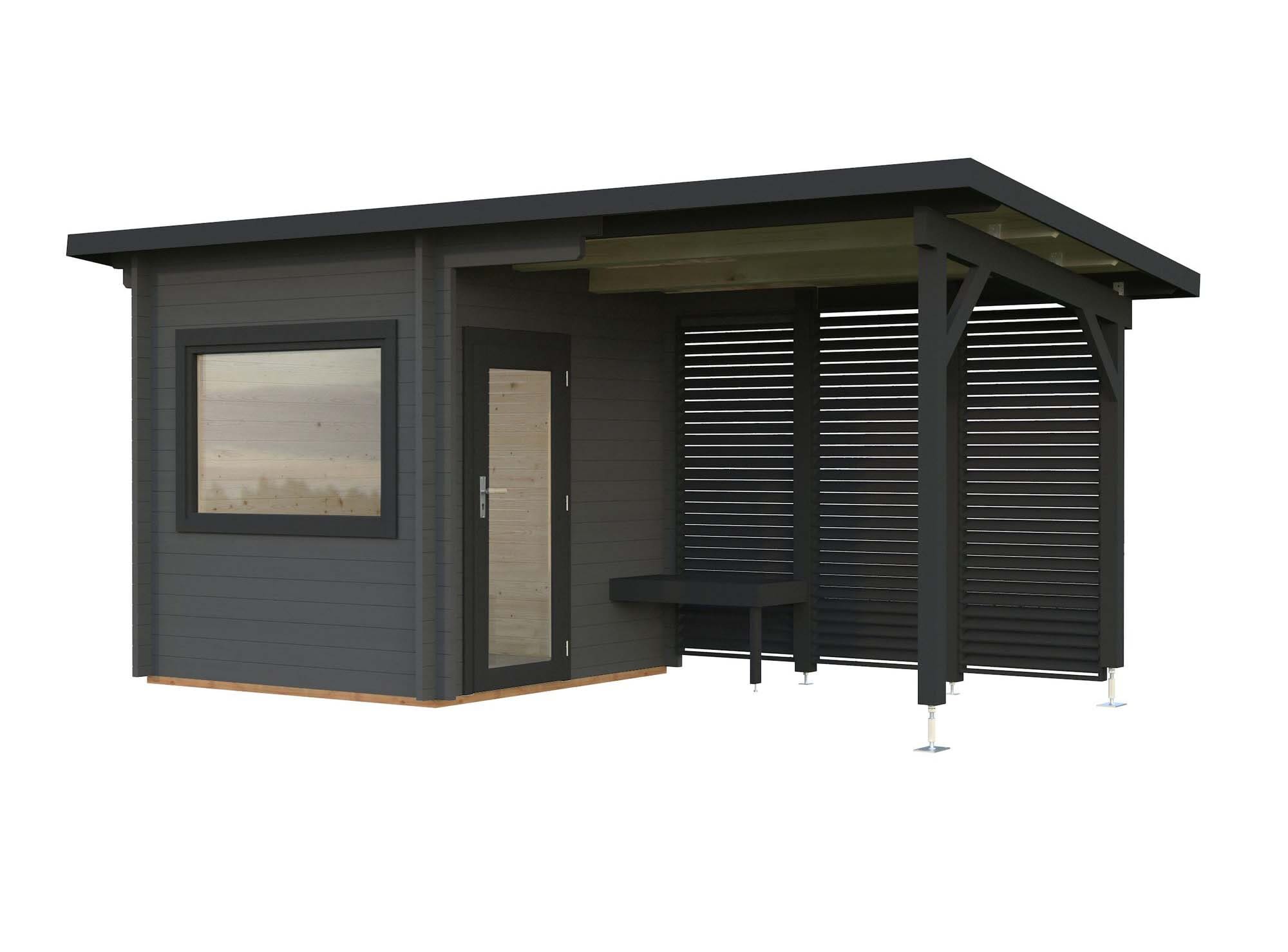 Palmako Sanna Bastu 10,5 m², Invändig 4,1  m², grå + antracit