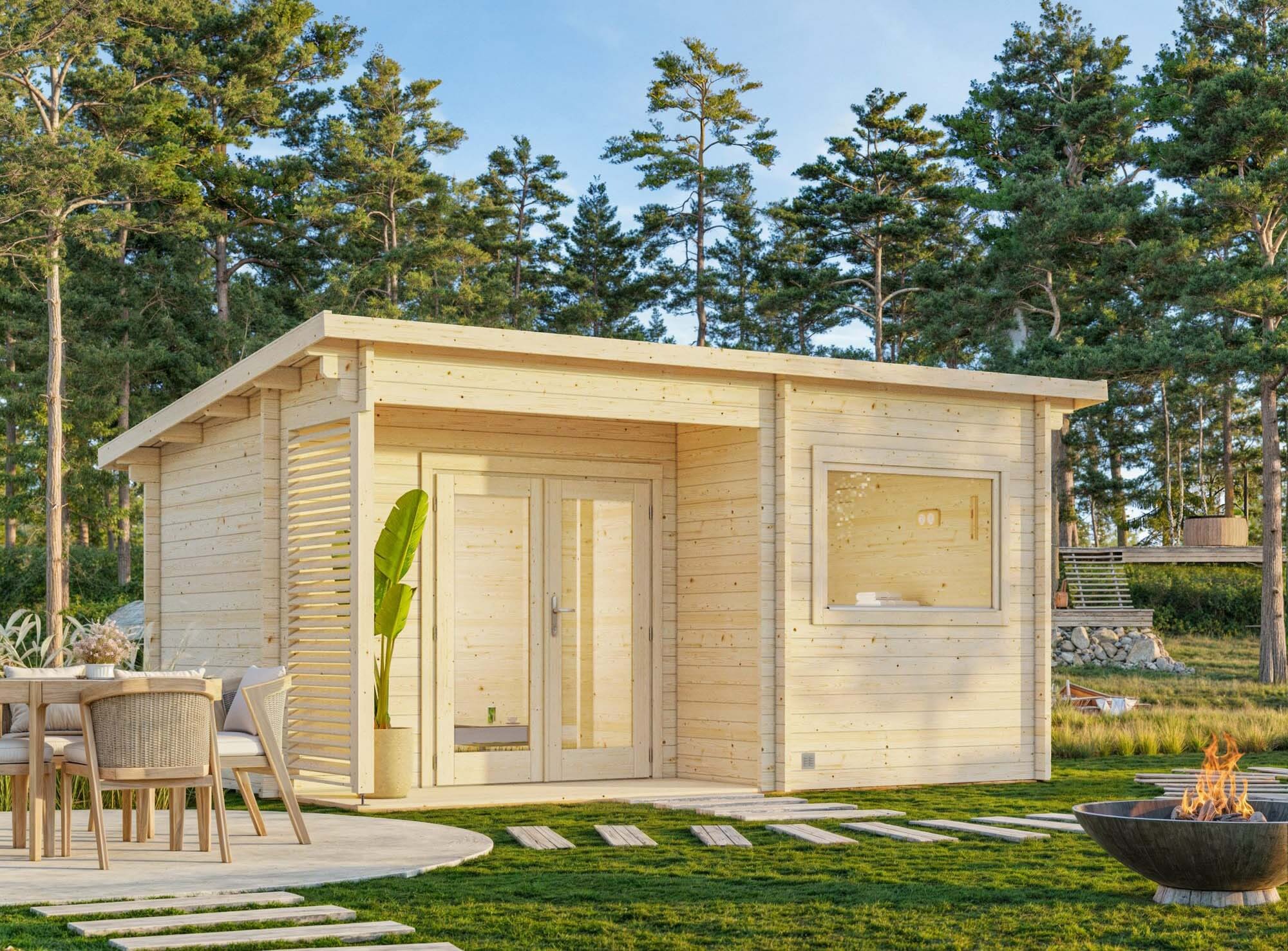 Palmako Sanna Bastu 15,4 m², Invändig 11,5 m², obehandlad
