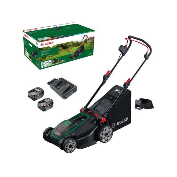 Bosch DIY ROTAK 18V2-43 Gräsklippare med batteri och laddare