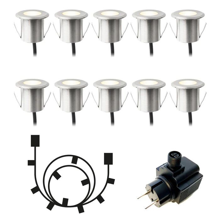LightsOn Dexter 5130 Decklight silver, 20 lm, 10-pack