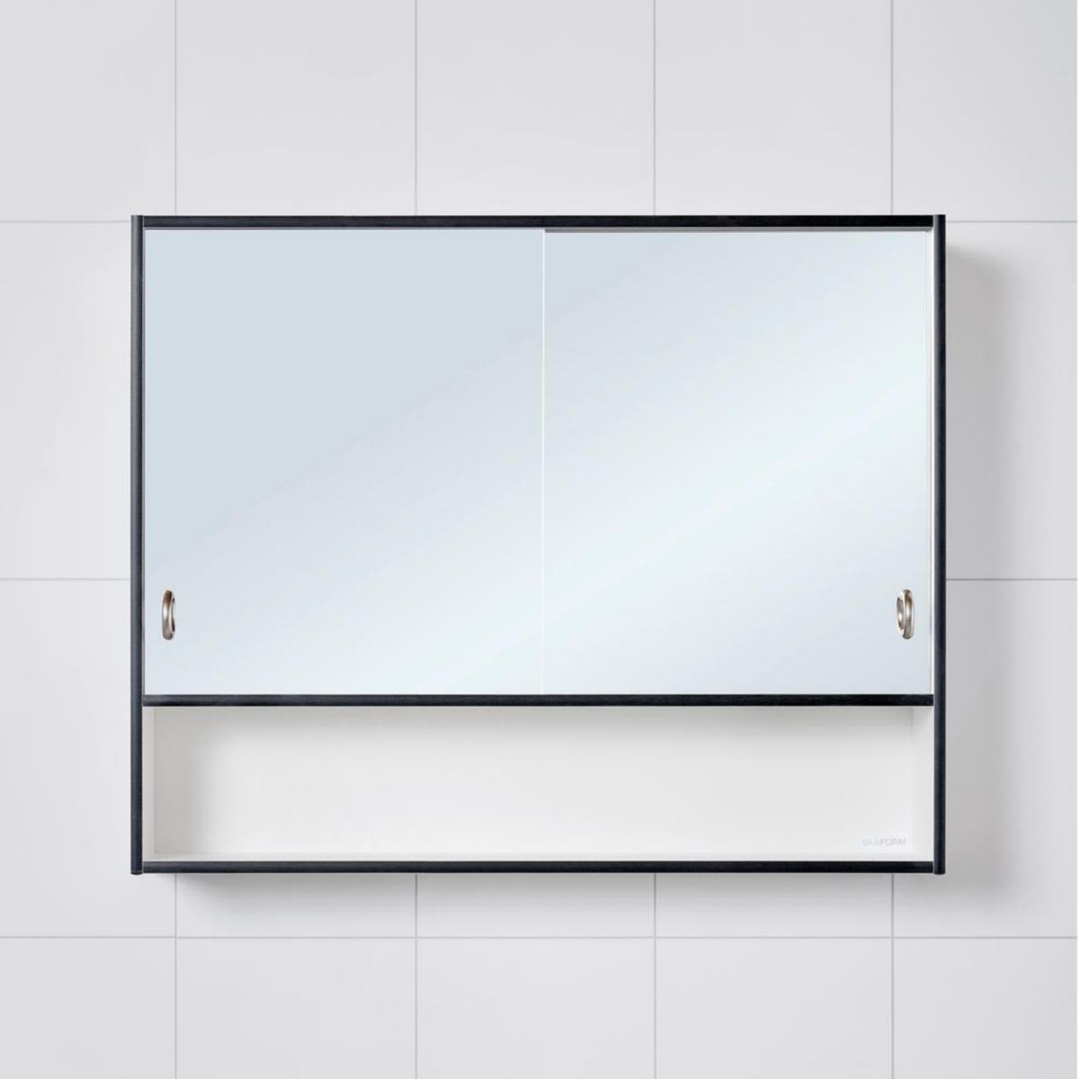 Skånebeslag Skåform 2 Basic Badrumsskåp 650 x 525 x 140 mm, svart framkant