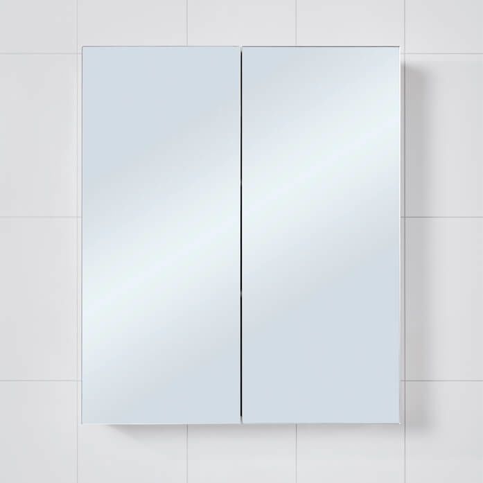 Skånebeslag Skåform 6 Cristallo Peilikaappi 550 x 650 x 147 mm Valkoinen etureunus rungossa