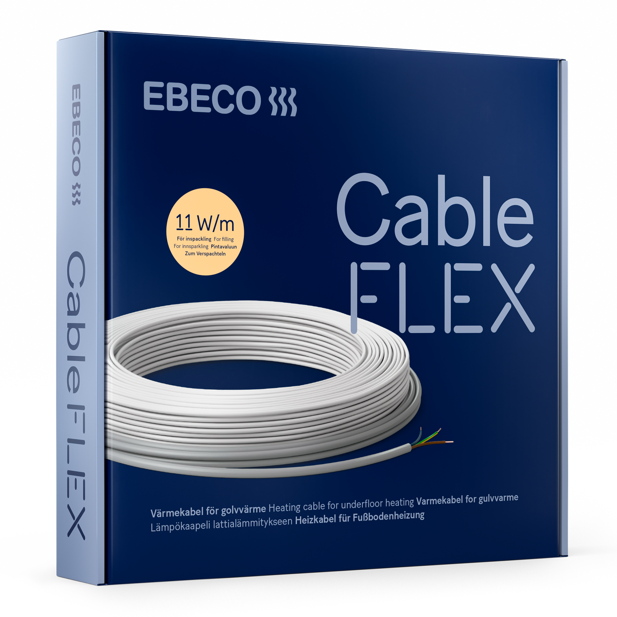 Ebeco Cableflex 11 Golvvärmekabel serieresistiv 2-ledare med skärm 11 W/m