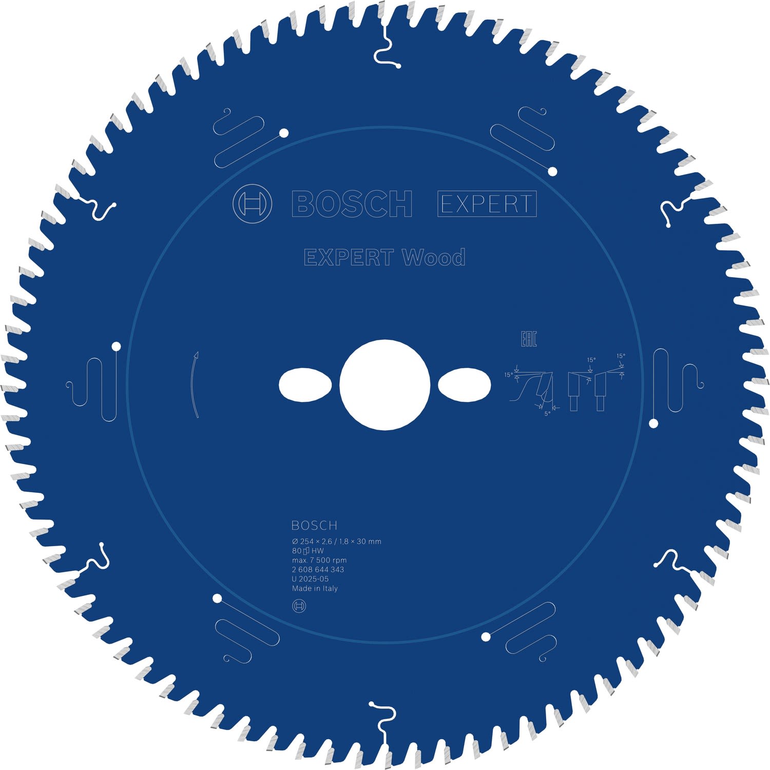 Bosch 2608644343 Cirkelsågklinga 254X2.4X30 mm, 80T