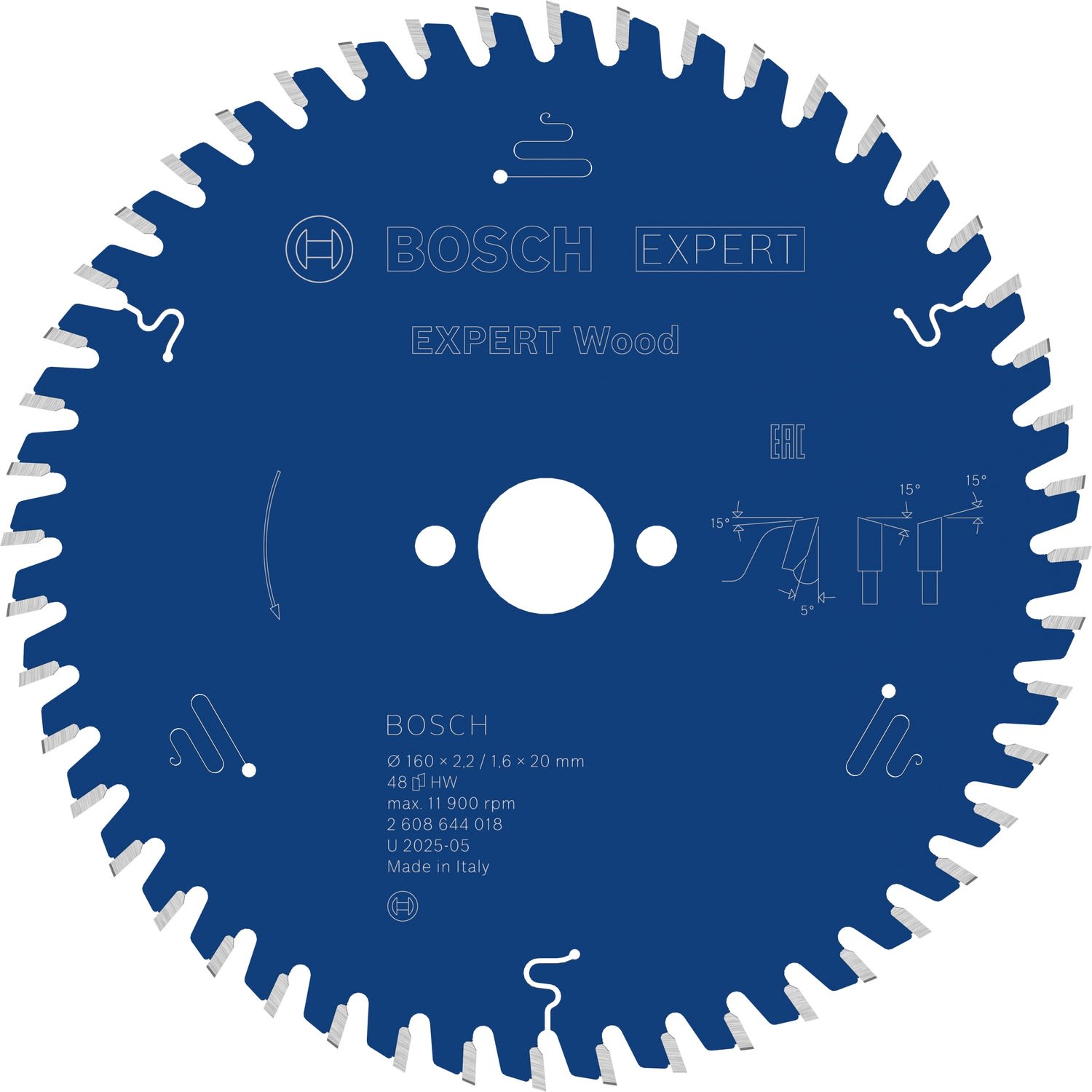 Bosch 2608644018 Cirkelsågklinga 160X20X2.2 mm, 48T