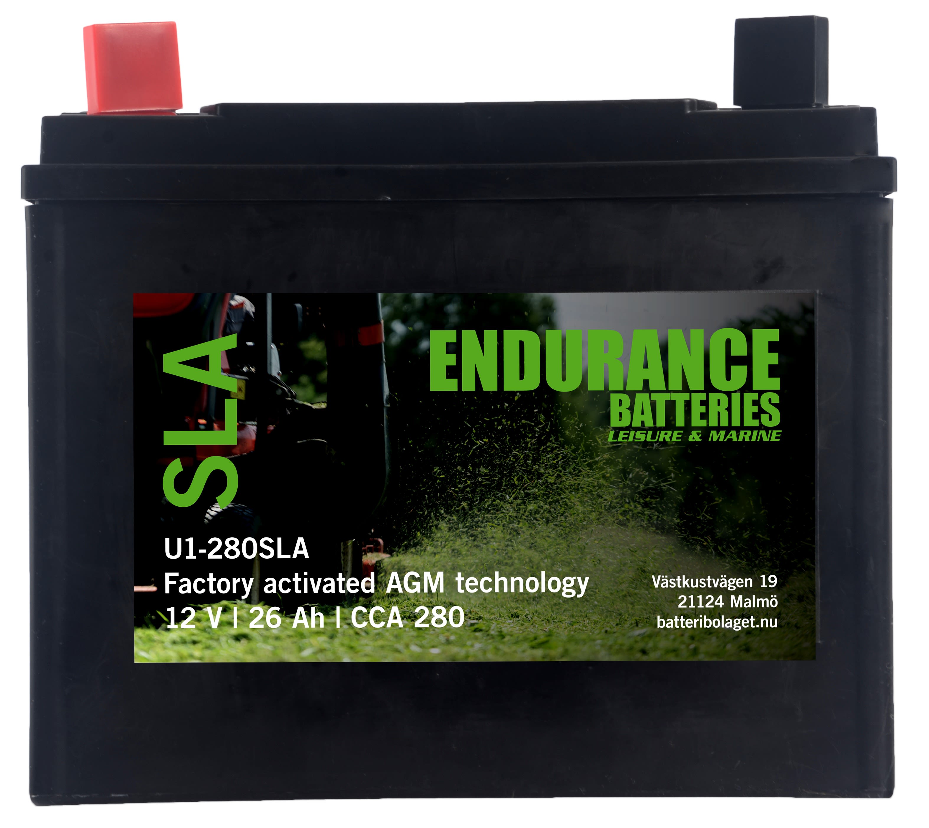 Endurance U1-280SLA Trädgårdsbatteri 12V, 26Ah, +V