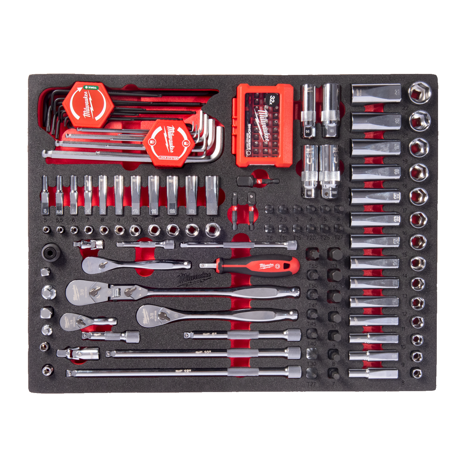 Milwaukee 4932500756 Hylsnyckelsats 153 delar OBS: Verktygsvagn ingår ej.