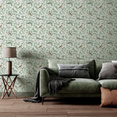 Arthouse Fantasia III 296402 Tapet Birds & Blossoms Green
