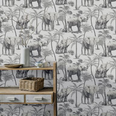 Arthouse Fantasia III 296700 Tapet Safari Elephant Charcoal