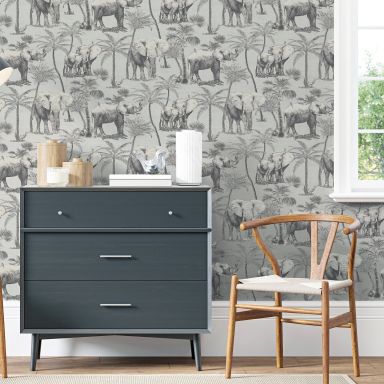 Arthouse Fantasia III 296700 Tapet Safari Elephant Charcoal