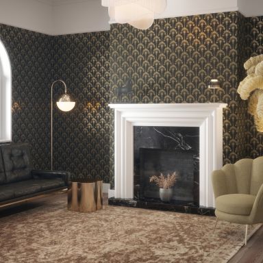 Arthouse Fantasia III 921702 Tapet Palm Palace Black & Gold