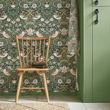 Graham & Brown William Morris At Home 124234 Tapet Strawberry Thief Rich Green
