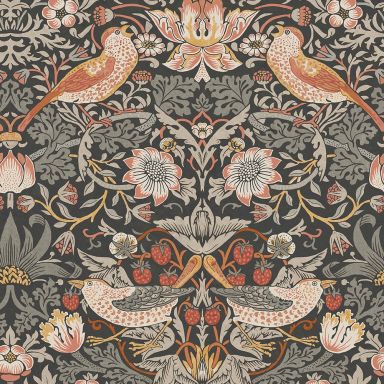 Graham & Brown William Morris At Home 124230 Tapet Strawberry Thief Charcoal