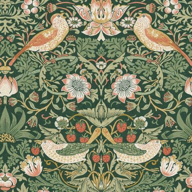Graham & Brown William Morris At Home 124234 Tapet Strawberry Thief Rich Green