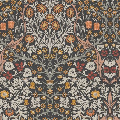 Graham & Brown William Morris At Home 124250 Tapet Blackthorn Charcoal & Burnt Orange