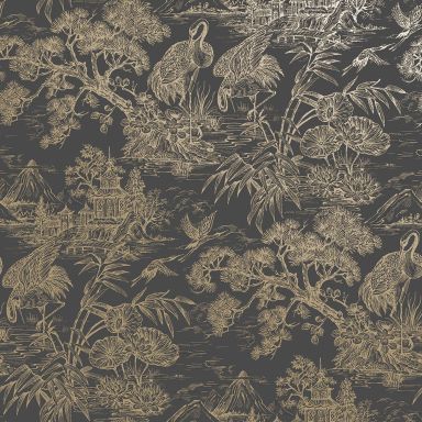 Holden Decor Utopia II 91701 Tapet Natoru Charcoal Gold