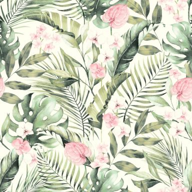 Arthouse Fantasia III 924906 Tapet Tropical Floral Pink & Green
