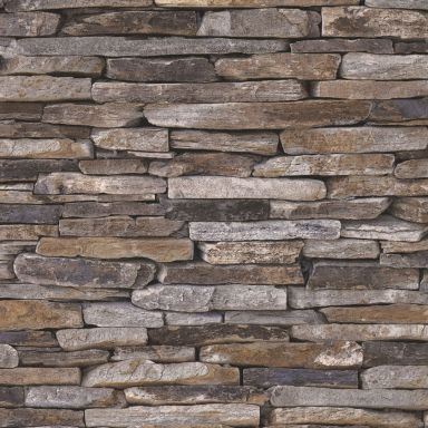 Living Walls Best of Wood´n Stone III T4217 Tapet lila/grå/brun