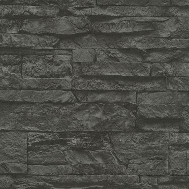 Living Walls Best of Wood´n Stone III T7123 Tapet grå/svart