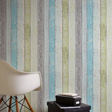 Living Walls Best of Wood´n Stone III T5077 Tapet grön/turkos