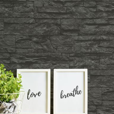 Living Walls Best of Wood´n Stone III T7123 Tapet grå/svart