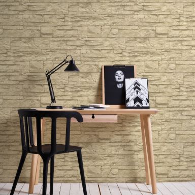 Living Walls Best of Wood´n Stone III T7130 Tapet brun/beige