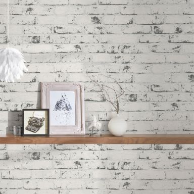 Living Walls Best of Wood´n Stone III T7837 Tapet vit/grå/svart