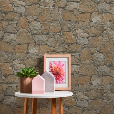 Living Walls Best of Wood´n Stone III T8631 Tapet brun/beige