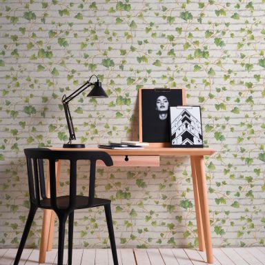 Living Walls Best of Wood´n Stone III T9421 Tapet grön/vit/grå