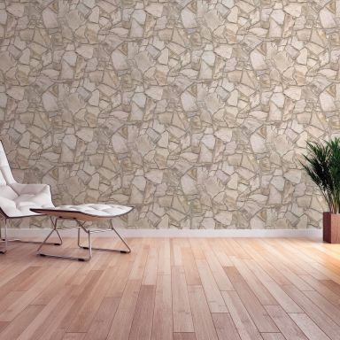 Living Walls Best of Wood´n Stone III T89312 Tapet rosa/grå/beige