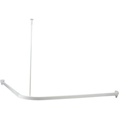 Arrow Safir Duschdraperistång vit, U-vinklad, 900 mm, med takfäste