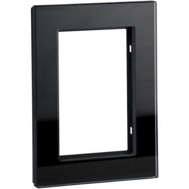 Schneider Electric Exxact Solid Ram till 2-vägs vägguttag, glas, svart