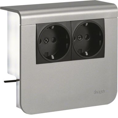 Hager SL20055900D1 Pistorasia 2-osainen, kanavan korkeus 55 mm