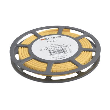 Partex PK2/4 Merkehylse gul, smal, 500 stk/rull
