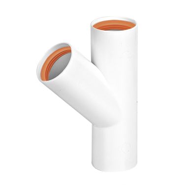 Faluplast 2316126 Grenrör 45°, med gummitätning