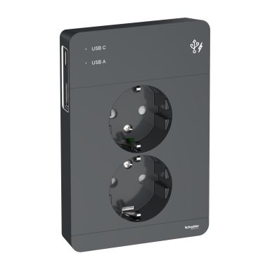 Schneider Electric Exxact Vägguttag med USB