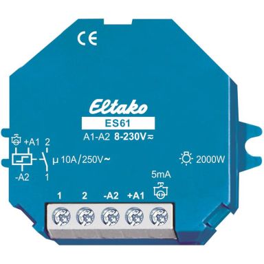 Eltako ES61-8-230V Relä 1 slutande, 8-230V AC/DC, 10 A