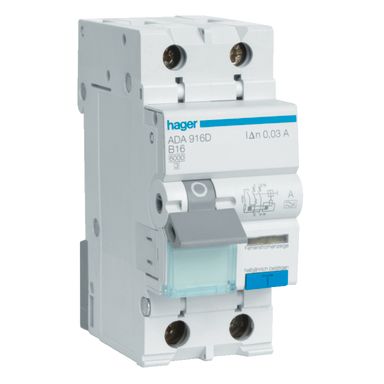 Hager ADA960G Personbeskyttelsesautomat 31 mA, type A, C-karakteristikk