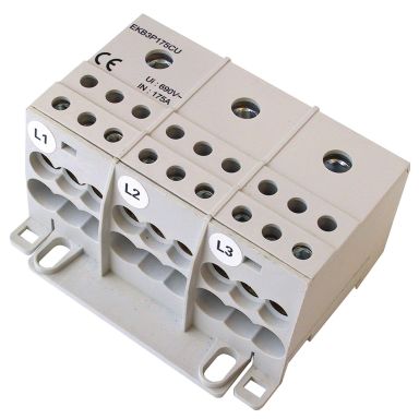 Eldon EKB3P175CU Distributionsblock 3-polig, 175 A, 1x10-70 mm², 6x2,5-16 mm²